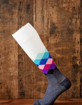 Lunatik Athletiks Merino Wool 20-30mmHg Compression Knee High Pastel Pixel Unisex