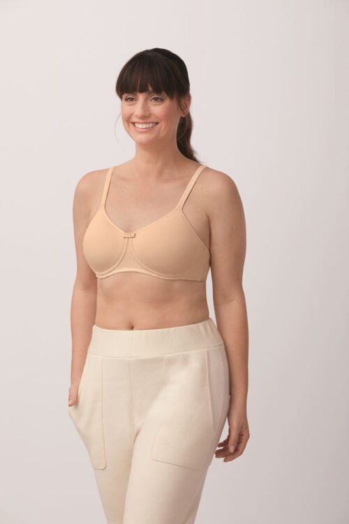 Amoena Lara Cotton Padded Wire-Free Bra Nude