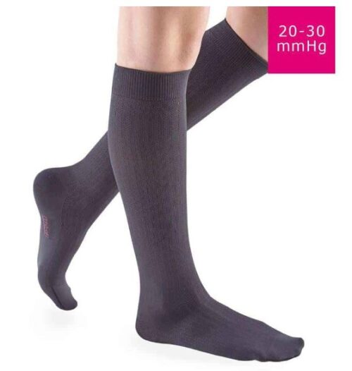 Medi Vitality 20-30 mmHg Compression Herringbone-Ribbed Women Ebony and Charcoal - Image 2
