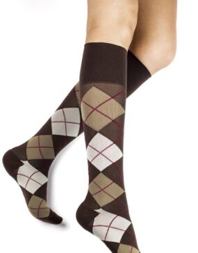 Medi Rejuva 20-30 mmHg Compression Knee High Argyle Chestnut Unisex