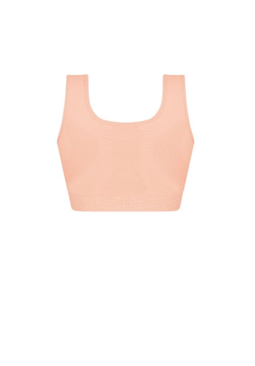 Amoena Pamela Seamless Post Surgical Compression Bra Front Zip Rose Nude, White and Black - Image 2