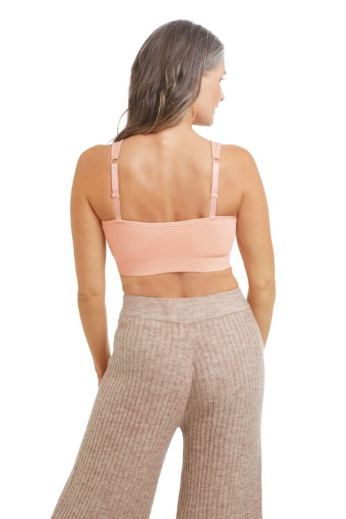 Amoena Emilia Seamless Post Surgical Compression Bra Front Zip Rose Nude, White and Black - Image 5