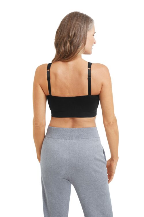 Amoena Emilia Seamless Post Surgical Compression Bra Front Zip Rose Nude, White and Black - Image 3