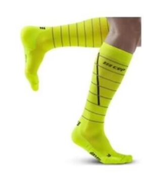 Medi CEP Mens Reflective 20-30 mmHg Compression Knee High Neon Yellow