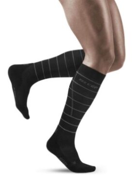 Medi CEP Mens Reflective 20-30 mmHg Compression Knee High Black