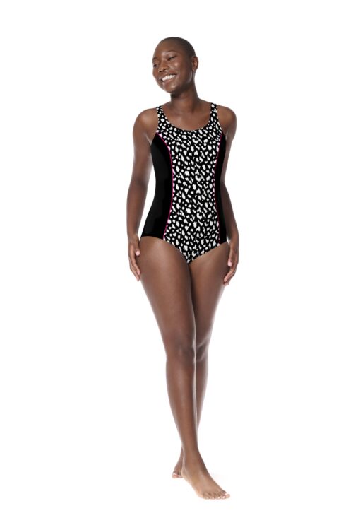 Amoena 71656 Manila Full Bodice Bathing Suit Black/White