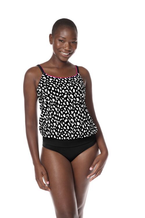 Amoena 71658 Manila Blouson Tankini Top Black/White