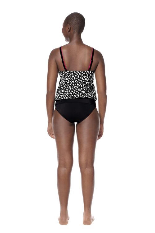 Amoena 71658 Manila Blouson Tankini Top Black/White - Image 3
