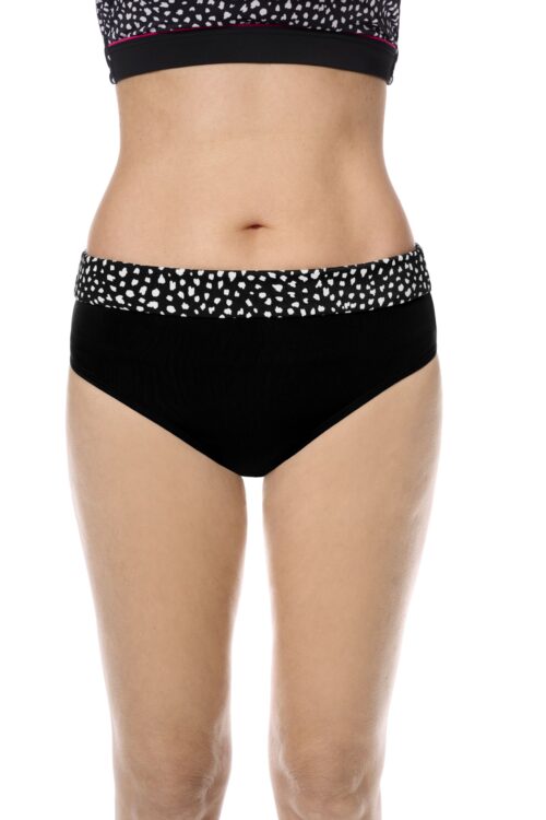 Amoena 71660 Manila High Waist Bathing Suit Bottom Black/White