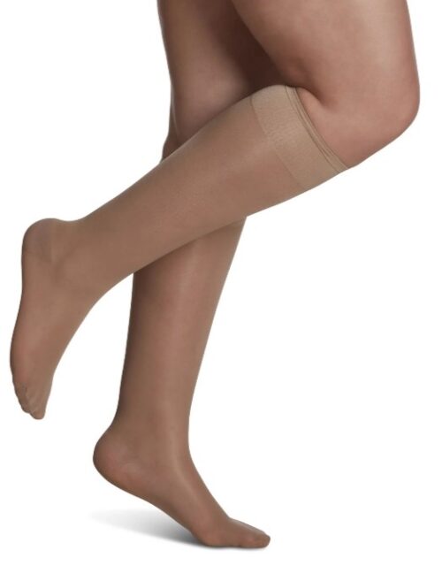 Sigvaris 120 15-20 mmHg Compression Sheer Fashion Knee High Open Toe/Closed Toe